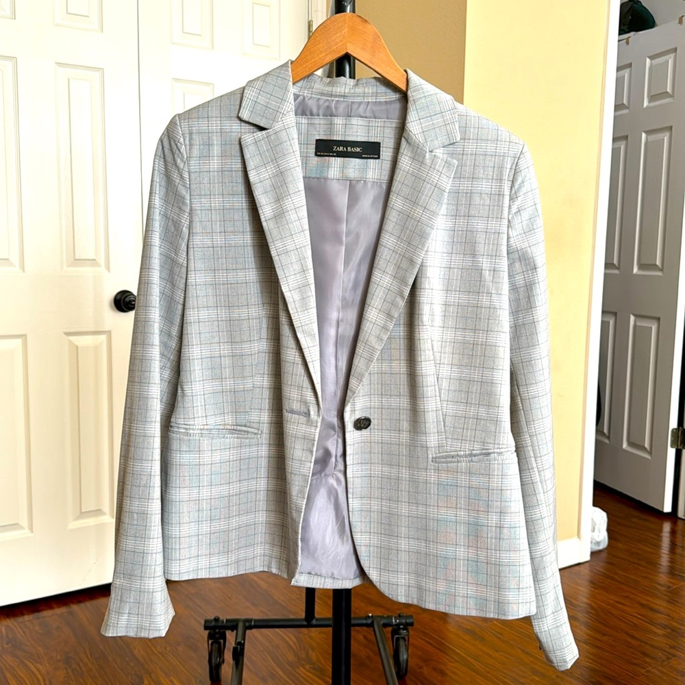 Zara plaid blazer.